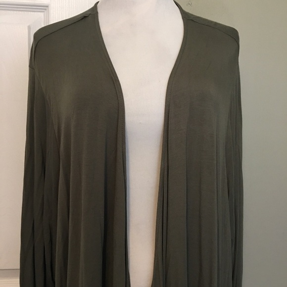 Torrid Green Open Front Cardigan Sweater - Picture 3 of 9